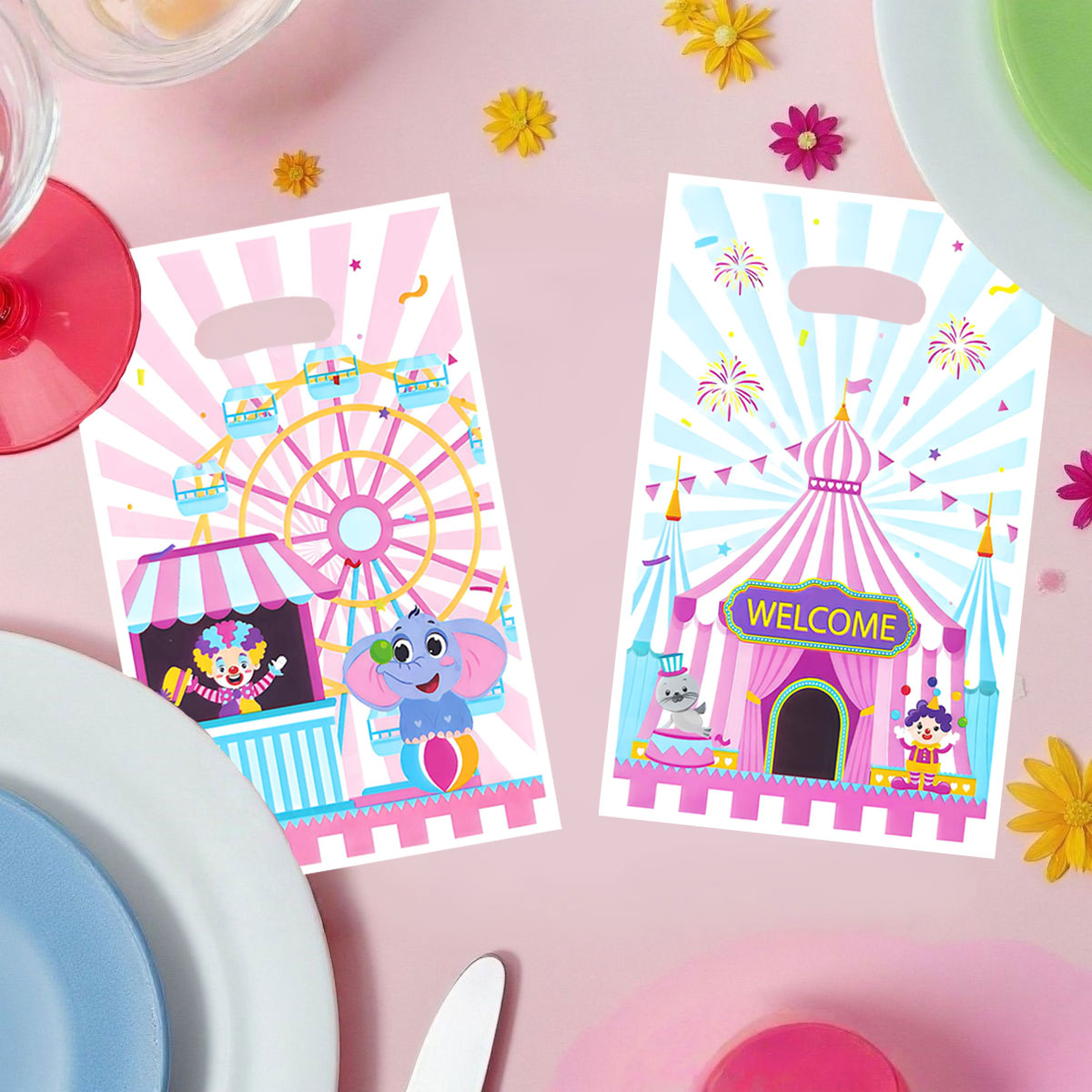 Wedding/Event Supply Store - 20개/40개입 파티 선물 가방, 놀이공원과 서커스