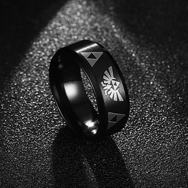 Wedding Zone - 패션 애니메이션 Triforce 삼각형 밴드 반지