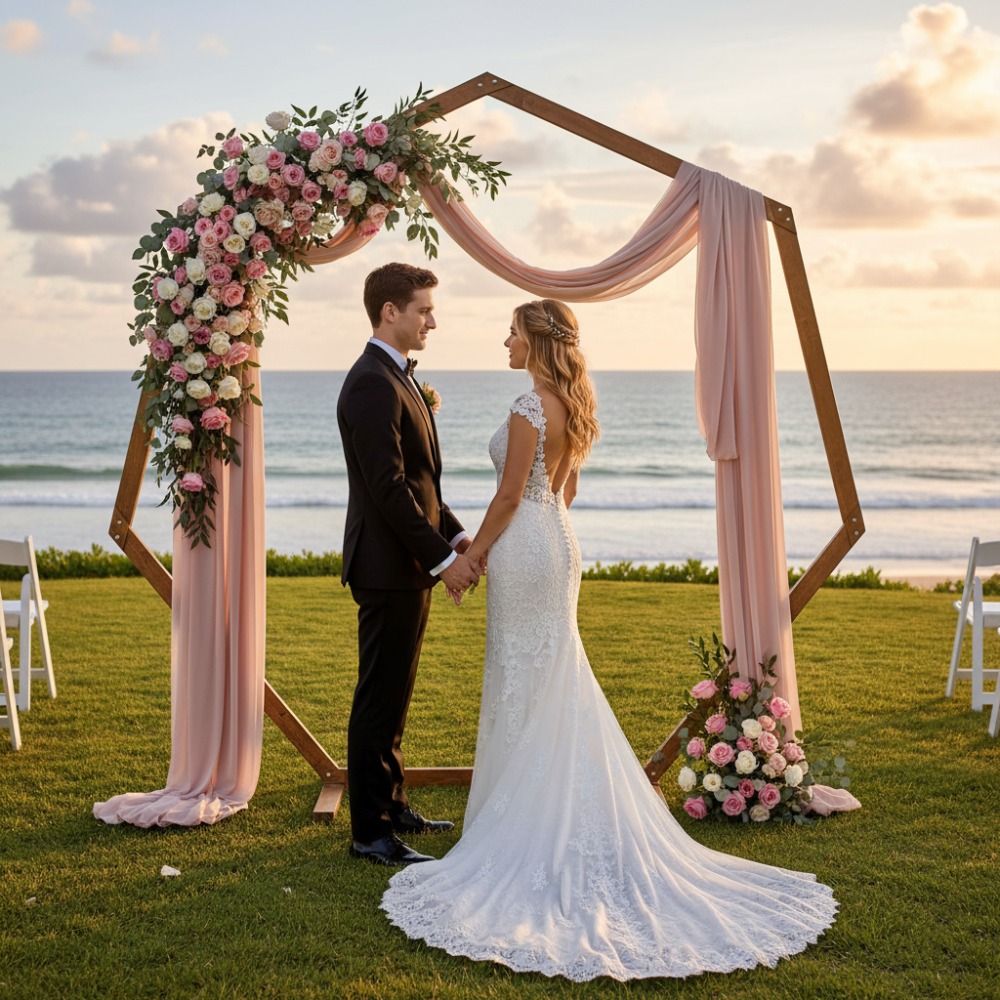 나무 웨딩 아치 프레임 방풍 다각형 웨딩 배경 지원 야 - Wedding Support 리뷰 및 가격
