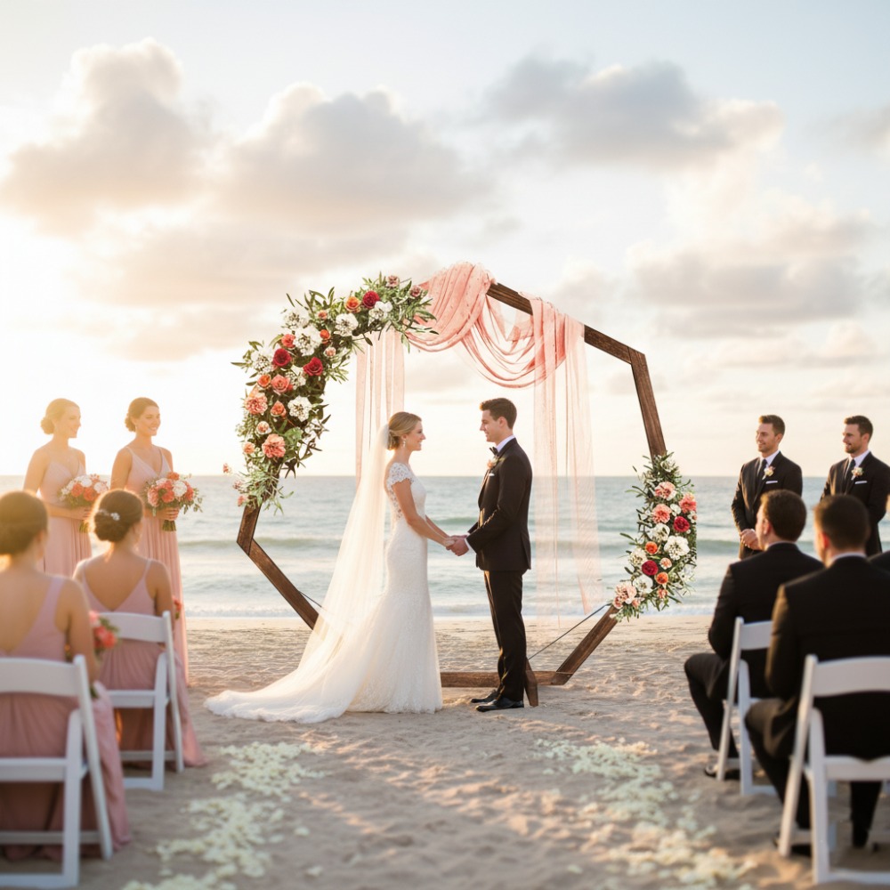 나무 웨딩 아치 프레임 방풍 다각형 웨딩 배경 지원 야 - Wedding Support 리뷰 및 가격