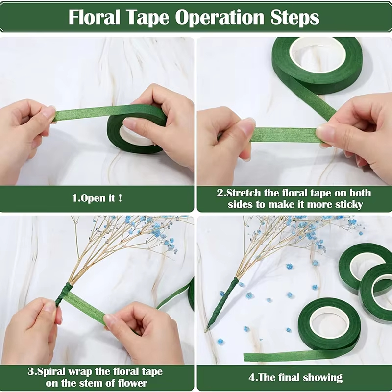 20 야드 그린 꽃다발 꽃 테이프 자체 접착 포장지 테 - Wedding Supply Decor 리뷰 및 가격