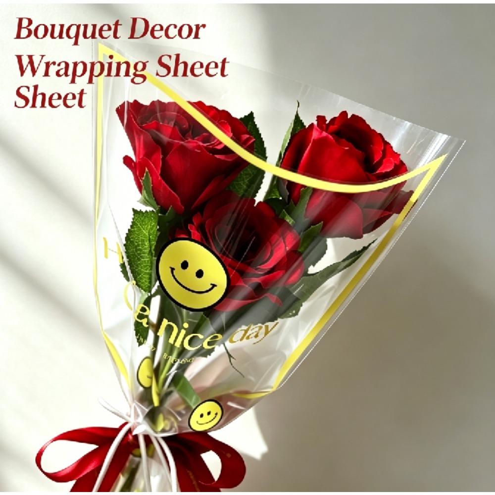 스마일리 멀티 플라워 꽃무늬 슬리브 DIY 선물 꽃다발 - Wedding Supply Decor 리뷰 및 가격